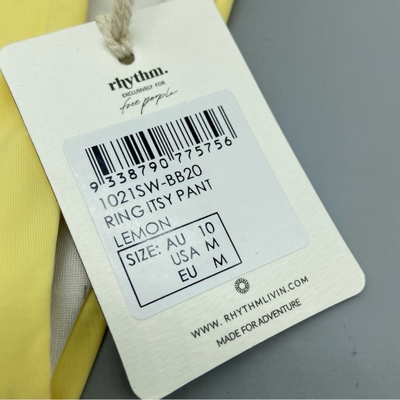 New! Free People x rhythm swim ring itsy pant bikini bottom lemon 1910 - Picture 5 of 11